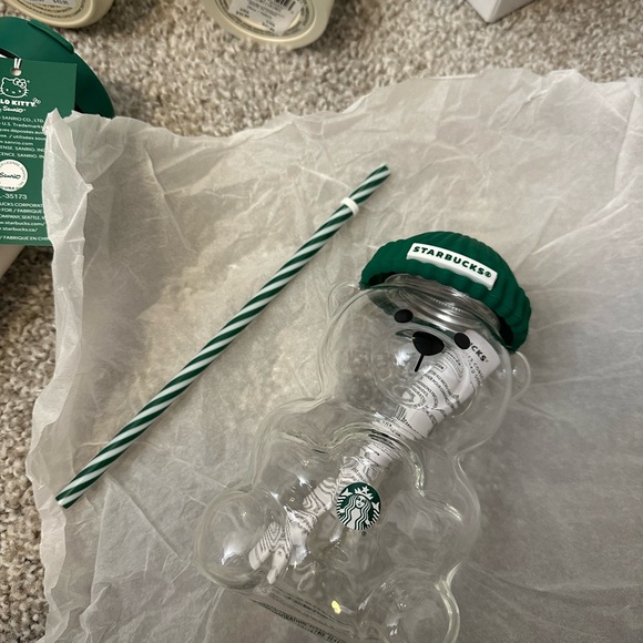 Starbucks Cold Brew Bear Glass Tumbler with Straw BEARISTA 🐻